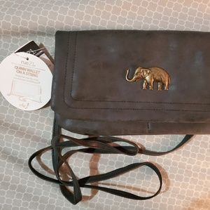 BRAND NEW! Elephant Cross Body / Wallet Grey